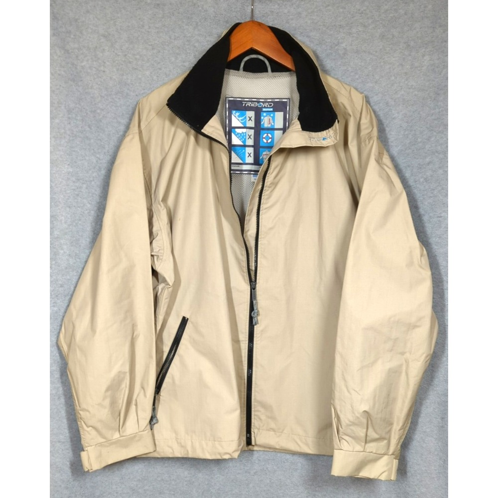 Waterproof TRIBORD DECATHALON Windproof Jacket Men XXL Tan Sailing Outdoor Man